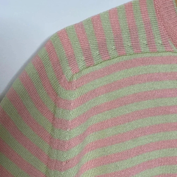 Paul Stuart Cotton Striped Crewneck Sweater luxury preppy layers ultra soft - Picture 5 of 9